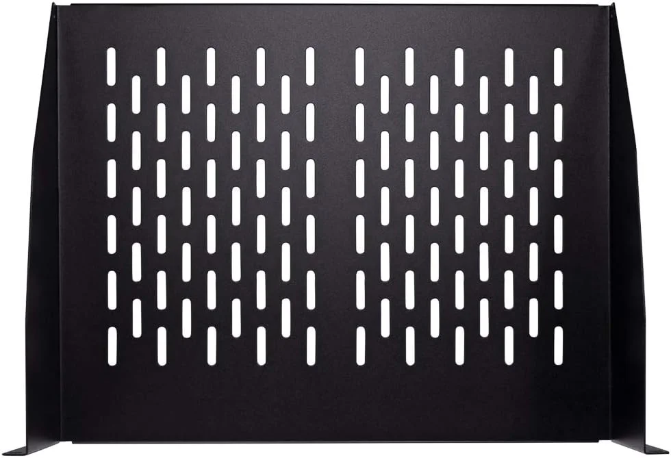 قفسه کنسولی رک مونت 2U یونیورسال NavePoint با عمق 14 اینچ، رنگ مشکی و دارای تهویه