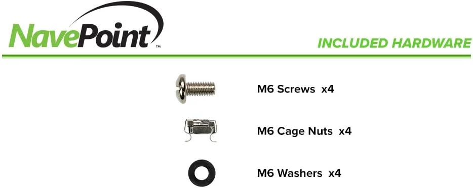 قفسه کنسولی رک مونت 2U یونیورسال NavePoint با عمق 14 اینچ، رنگ مشکی و دارای تهویه