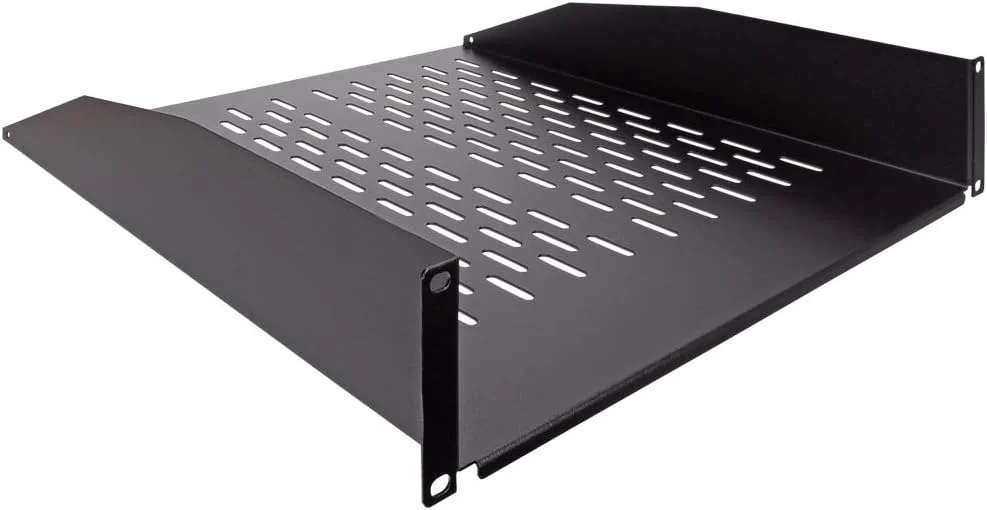 طبقه ثابت قفسه سرور کنسولی تهویه دار یونیورسال 19 اینچی NavePoint 2U با عمق 18 اینچ - مشکی