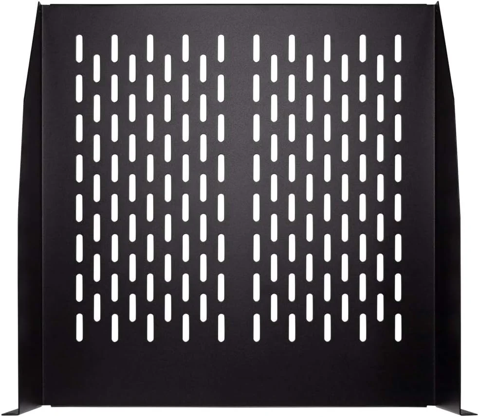 طبقه ثابت قفسه سرور کنسولی تهویه دار یونیورسال 19 اینچی NavePoint 2U با عمق 18 اینچ - مشکی