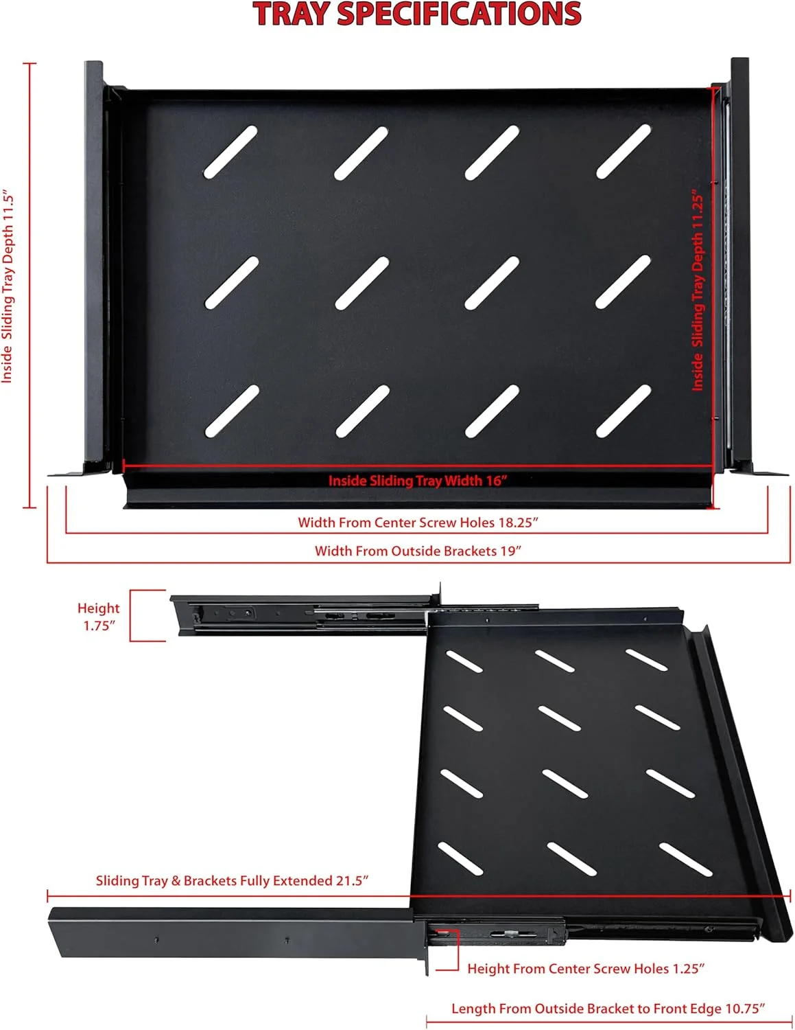 طبقه ریلی تهویه دار 1U گروه واردات پرستیژ برای رک های سرور 19 اینچی - 1 عدد