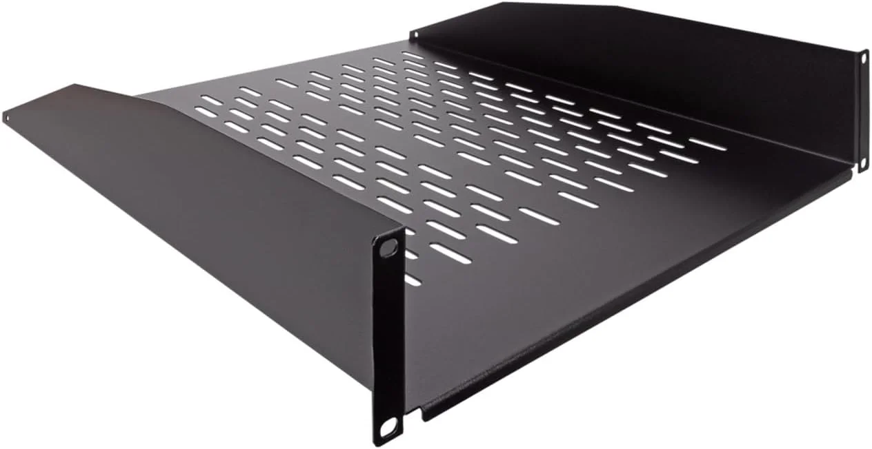 طبقه ثابت قفسه سرور کنسولی تهویه دار یونیورسال 19 اینچی NavePoint 2U با عمق 18 اینچ - مشکی