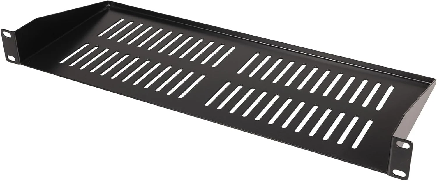 قفسه رک 1U تهویه دار پالس 19 اینچی، عمق 180 میلی متر، فولاد سنگین 1.5 میلی متری، پوشش پودری مشکی، ذخیره سازی رک مونت باریک و صرفه جویی در فضا برای سرورها، تجهیزات صوتی، الکترونیک - RKSV-1U180