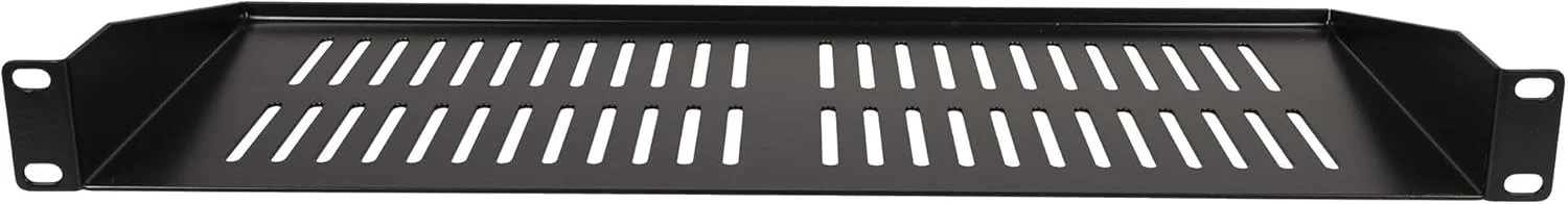 قفسه رک 1U تهویه دار پالس 19 اینچی، عمق 180 میلی متر، فولاد سنگین 1.5 میلی متری، پوشش پودری مشکی، ذخیره سازی رک مونت باریک و صرفه جویی در فضا برای سرورها، تجهیزات صوتی، الکترونیک - RKSV-1U180