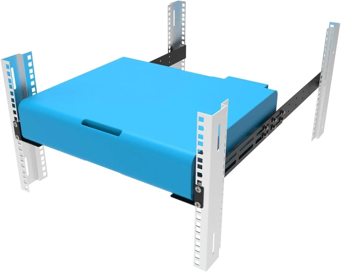 ریل قفسه ای یونیورسال 1U کیائو یوبانگ با قابلیت نصب در رک 4 پایه با عمق 40 تا 73 سانتیمتر مناسب برای APC، HP، IBM، DELL و Compaq