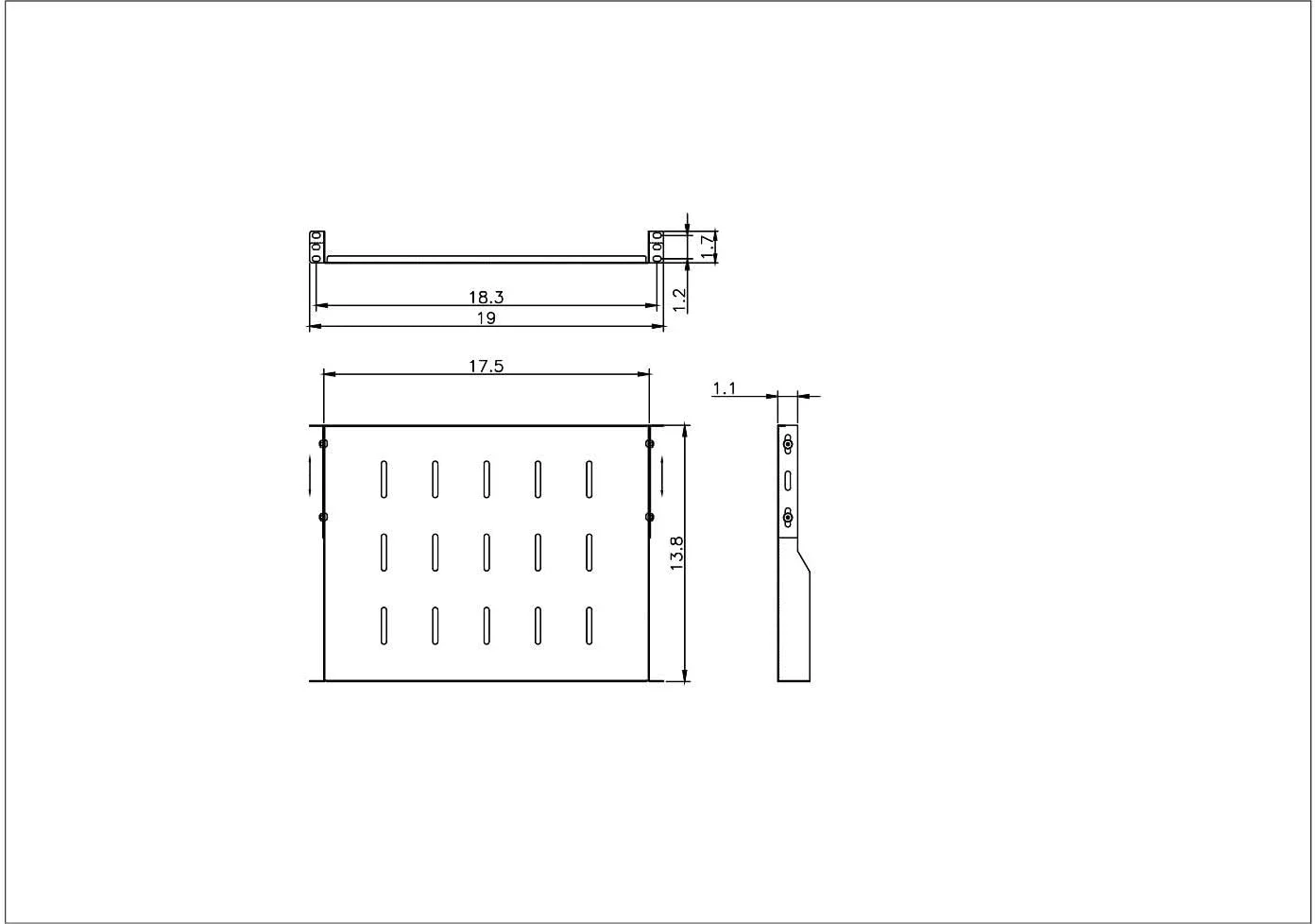 طبقه سرور تکیه گاهی انعطاف پذیر 1U مشکی 350 میلی متری (14 اینچی) با تهویه مناسب برای نصب رک 19 اینچی