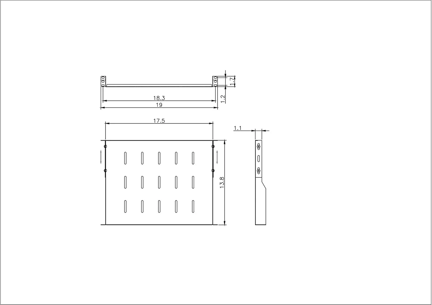 طبقه سرور تکیه گاهی انعطاف پذیر 1U مشکی 350 میلی متری (14 اینچی) با تهویه مناسب برای نصب رک 19 اینچی