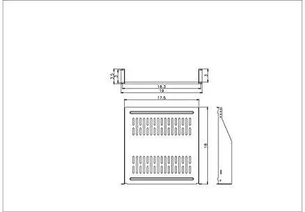 نگهدارنده قفسه شبکه فولادی تهویه دار 19 اینچی رایزینگ الکترونیکس، 2 یونیت، عمق 16 اینچ