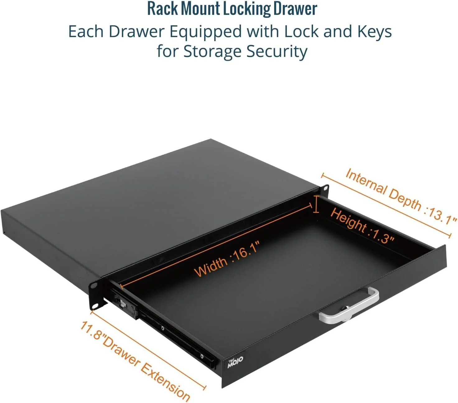 کشو رک 1U Tecmojo، کشو نصب رک برای رک یا محفظه تجهیزات شبکه/سرور/AV 19 اینچی، کشو رک سرور کشویی و قفل‌دار - تحمل بار 10 کیلوگرم، با سوراخ‌های مدیریت کابل