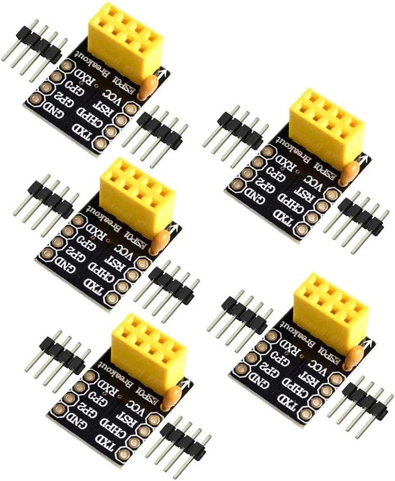 DollaTek 5 عدد ESP8266 ESP-01 ESP-01S آداپتور برد بورد ماژول فرستنده و گیرنده وای فای