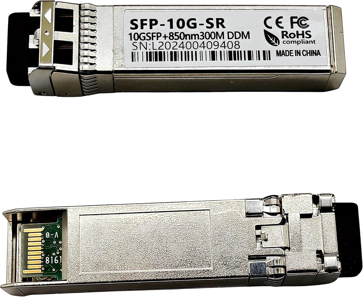 ماژول فرستنده و گیرنده 10G SFP+، چند حالته 850 نانومتر، کانکتور LC، برد 300 متر (2 عدد)