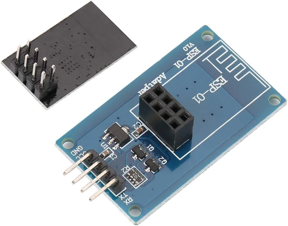 ماژول وای فای بی سیم ESP8266 ESP-01 با برد فرستنده و گیرنده سیگنال سریال TTL و رگولاتور LDO 3.3 ولت برای شبکه