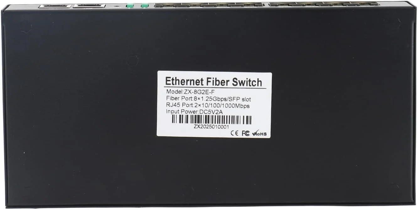 سوئیچ فیبر نوری گیگابیتی اترنت 1.25G SFP، لوازم جانبی شبکه، جنس آهن، مشکی