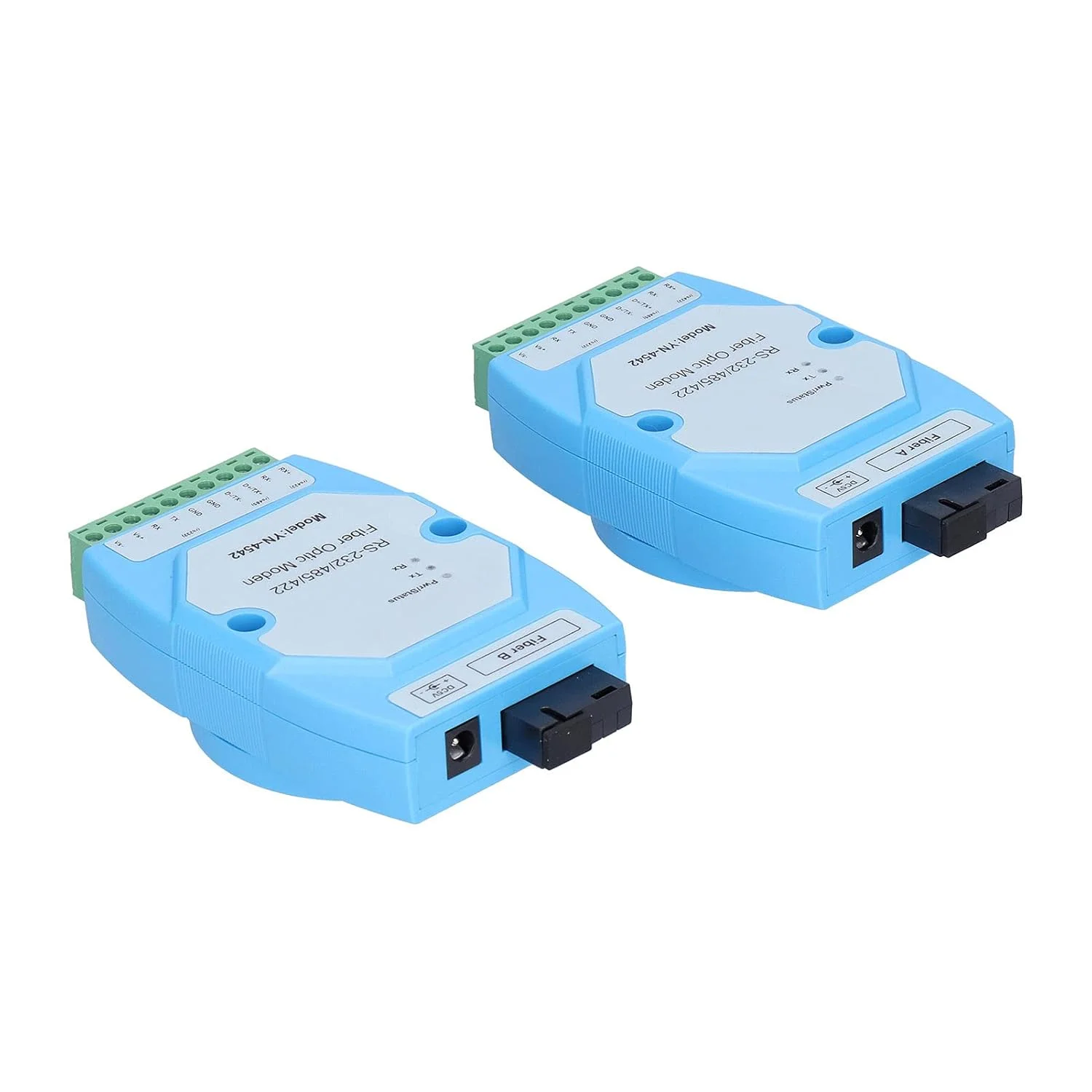 مبدل RS485/422/232، فرستنده و گیرنده فیبر نوری 1.5 واتی 485 ABS سازگار، جفت برای استفاده صنعتی