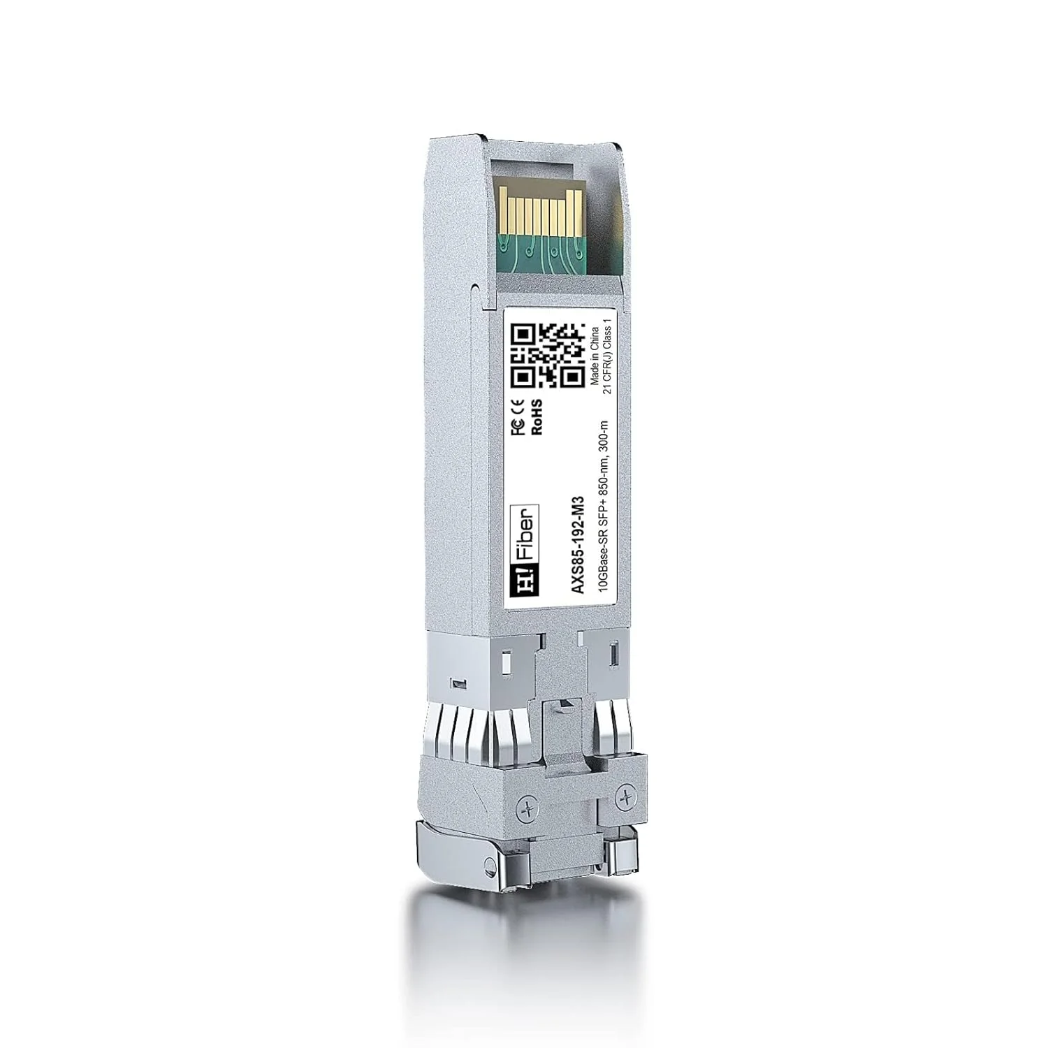فرستنده و گیرنده فیبر نوری چند حالته 10 گیگابیت بر ثانیه H!Fiber.com SFP+ LC (850 نانومتر، 300 متر)، ماژول 10GBASE-SR SFP+ LC، سازگار با Intel E10GSFPSR، Ubiquiti