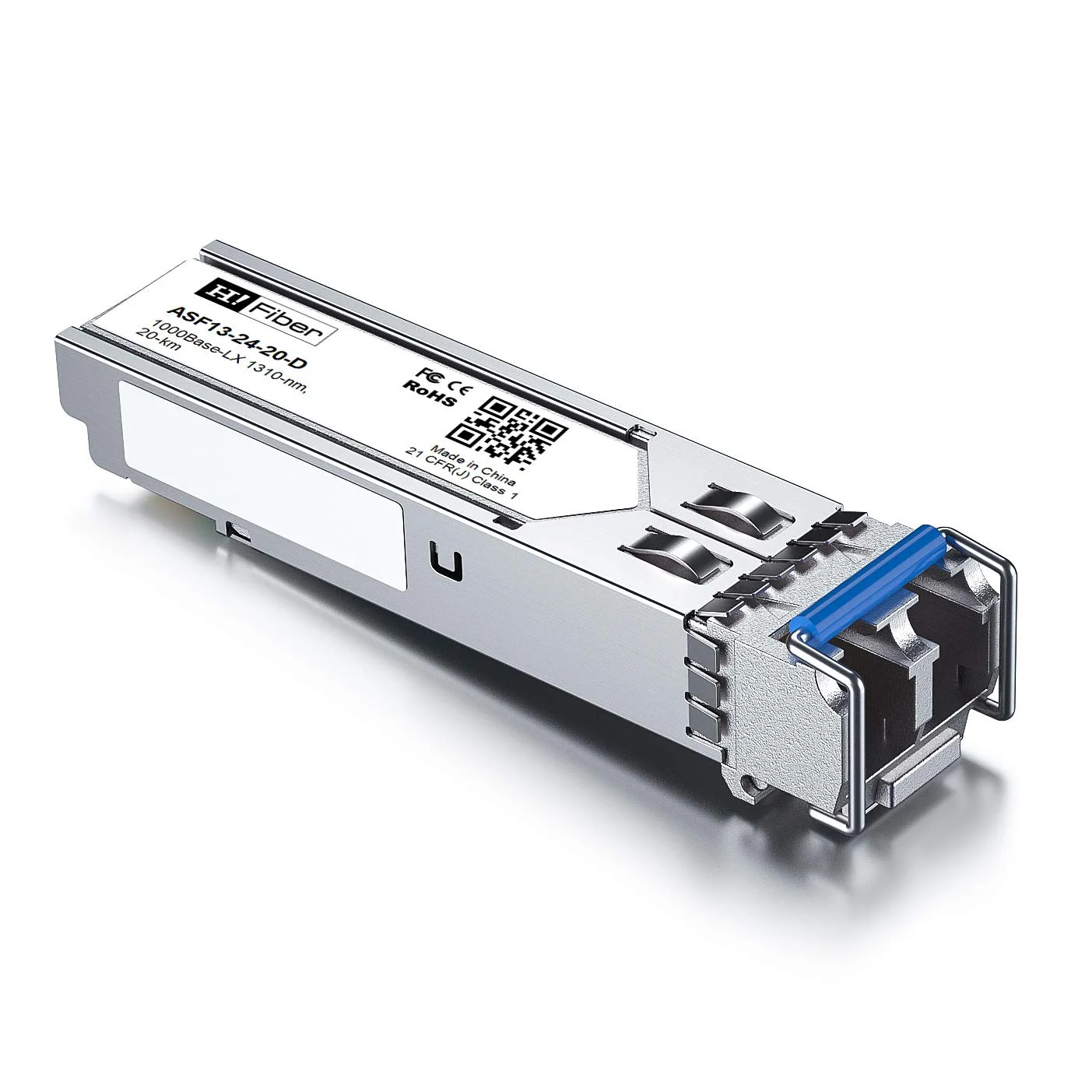 فرستنده و گیرنده فیبر نوری H!Fiber.com SFP، ماژول مینی گیگابیتی GBIC تک حالته 1000BASE-LX/LH سازگار با Cisco GLC-LH-SMD (SMF، 1310 نانومتر، 10 کیلومتر، LC دوگانه DOM)، بسته 2 عددی