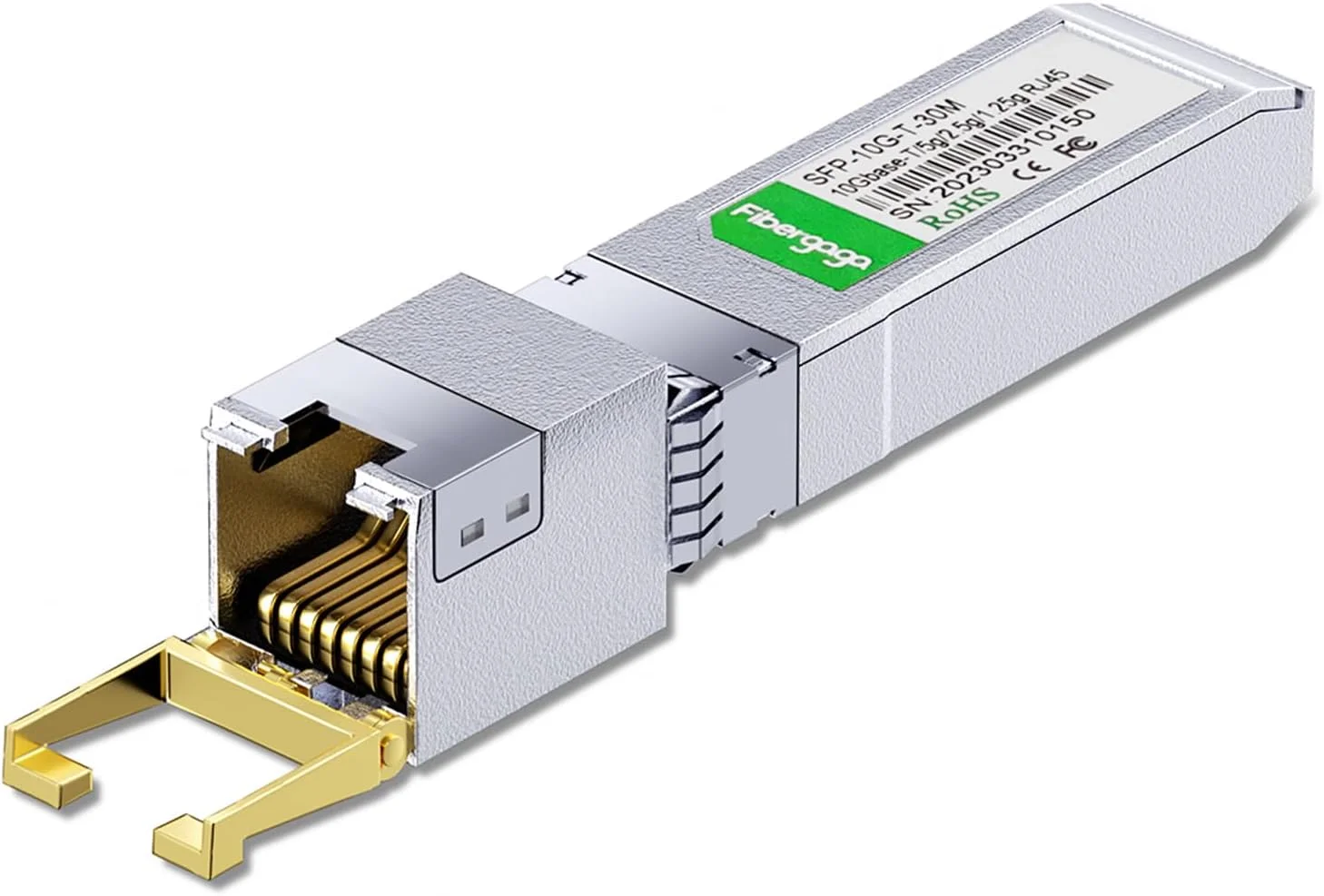 ماژول فرستنده و گیرنده مسی SFP+ به RJ45، 1.25g/2.5g/5g/10G-T، 10GBase-T SFP+، سازگار با Cisco SFP-10G-T-S، Ubiquiti UniFi UF-RJ45-10G، Mikrotik و غیره، 30 متر