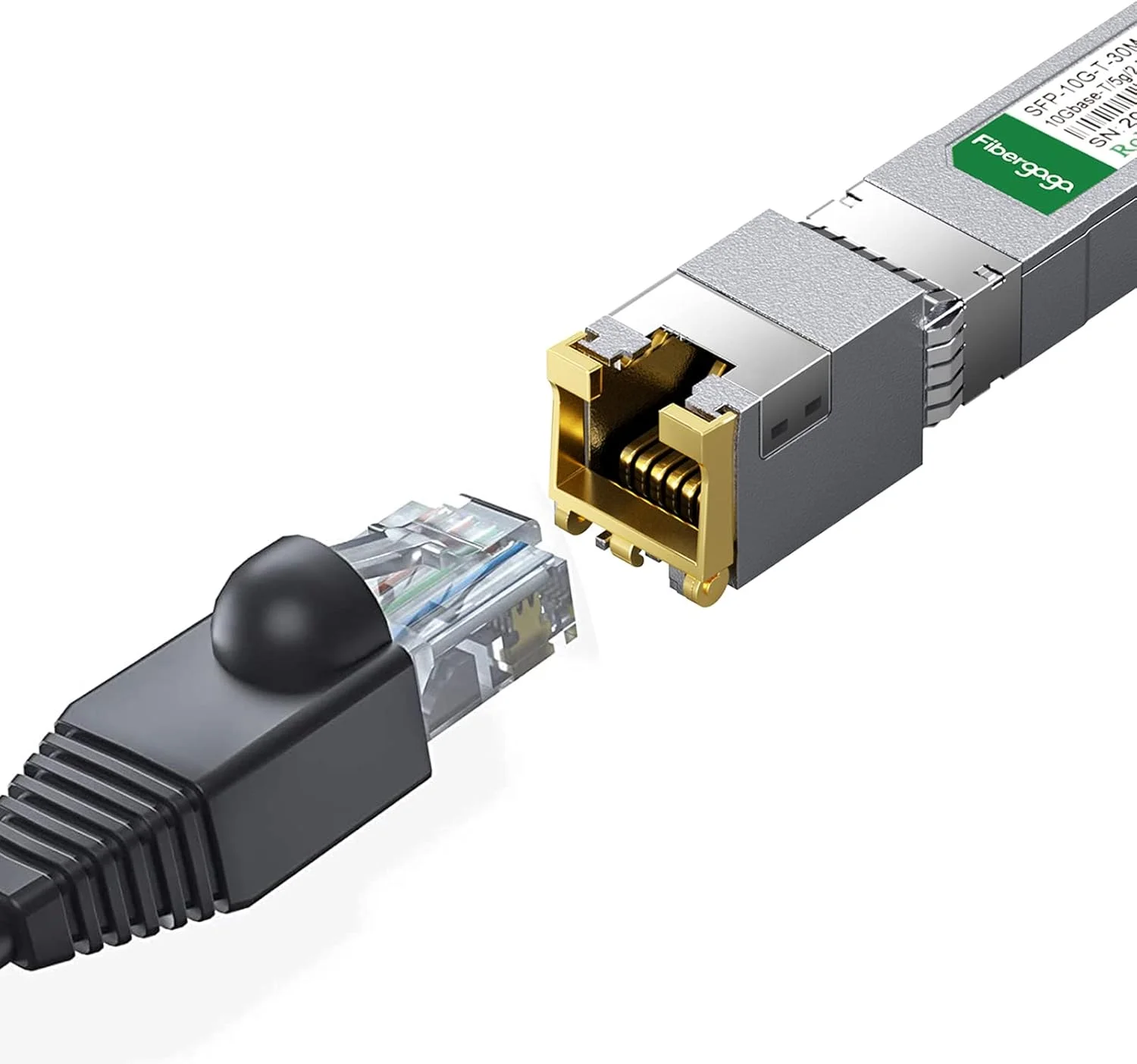 ماژول فرستنده و گیرنده مسی SFP+ به RJ45، 1.25g/2.5g/5g/10G-T، 10GBase-T SFP+، سازگار با Cisco SFP-10G-T-S، Ubiquiti UniFi UF-RJ45-10G، Mikrotik و غیره، 30 متر