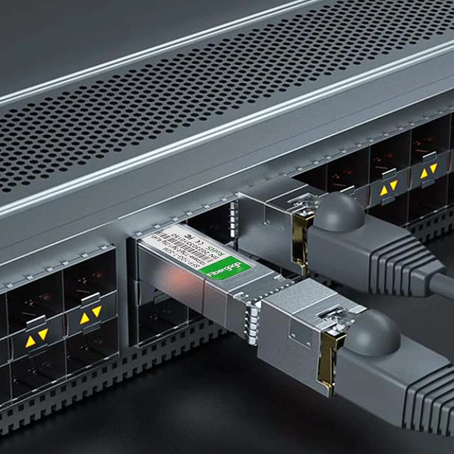 ماژول فرستنده و گیرنده مسی SFP+ به RJ45، 1.25g/2.5g/5g/10G-T، 10GBase-T SFP+، سازگار با Cisco SFP-10G-T-S، Ubiquiti UniFi UF-RJ45-10G، Mikrotik و غیره، 30 متر