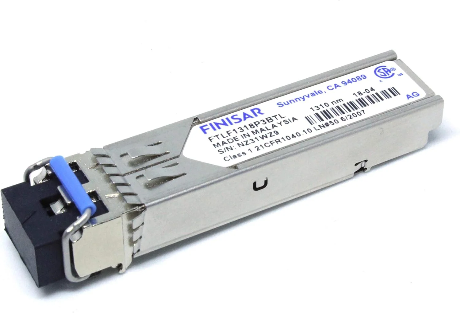 فرستنده و گیرنده صنعتی SFP با طول موج بلند Finisar، سازگار با RoHS، سرعت 1.25 گیگابیت بر ثانیه، مدل FTLF1318P3BTL