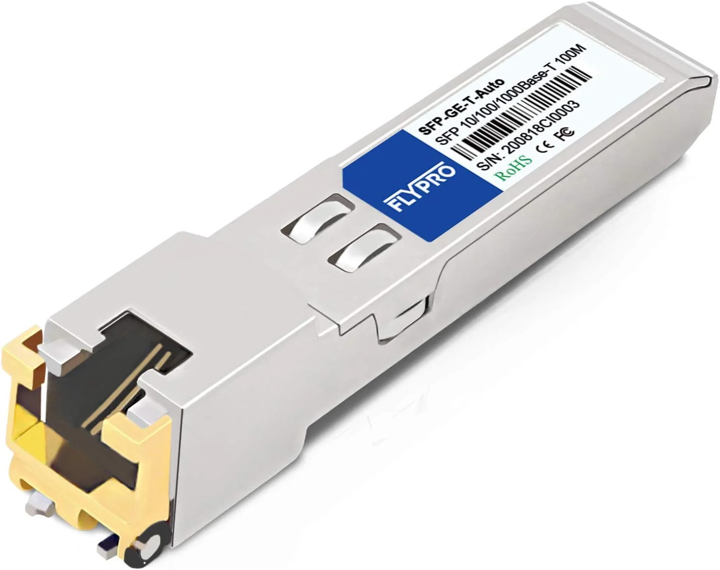 ماژول مسی SFP با پورت RJ45 با سرعت 10/100/1000Base-T، فرستنده و گیرنده Mini-GBIC برای سیسکو GLC-T/SFP-GE-T/GLC-TA، Mikrotik S-RJ01، نت گیر، یوبیکیوتی، سوپرمیکرو، لینکسیس، تا 100 متر