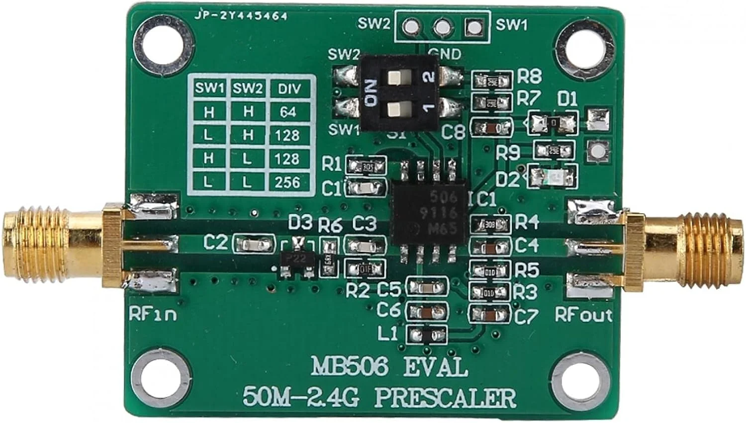 ماژول تقسیم فرکانس 2.4 گیگاهرتز LOCZEK مدل MB506، تقسیم کننده فرکانس مایکروویو 2.4 گیگاهرتز با مقیاس‌بندی 64، 128، 256 برای فرستنده و گیرنده CATV