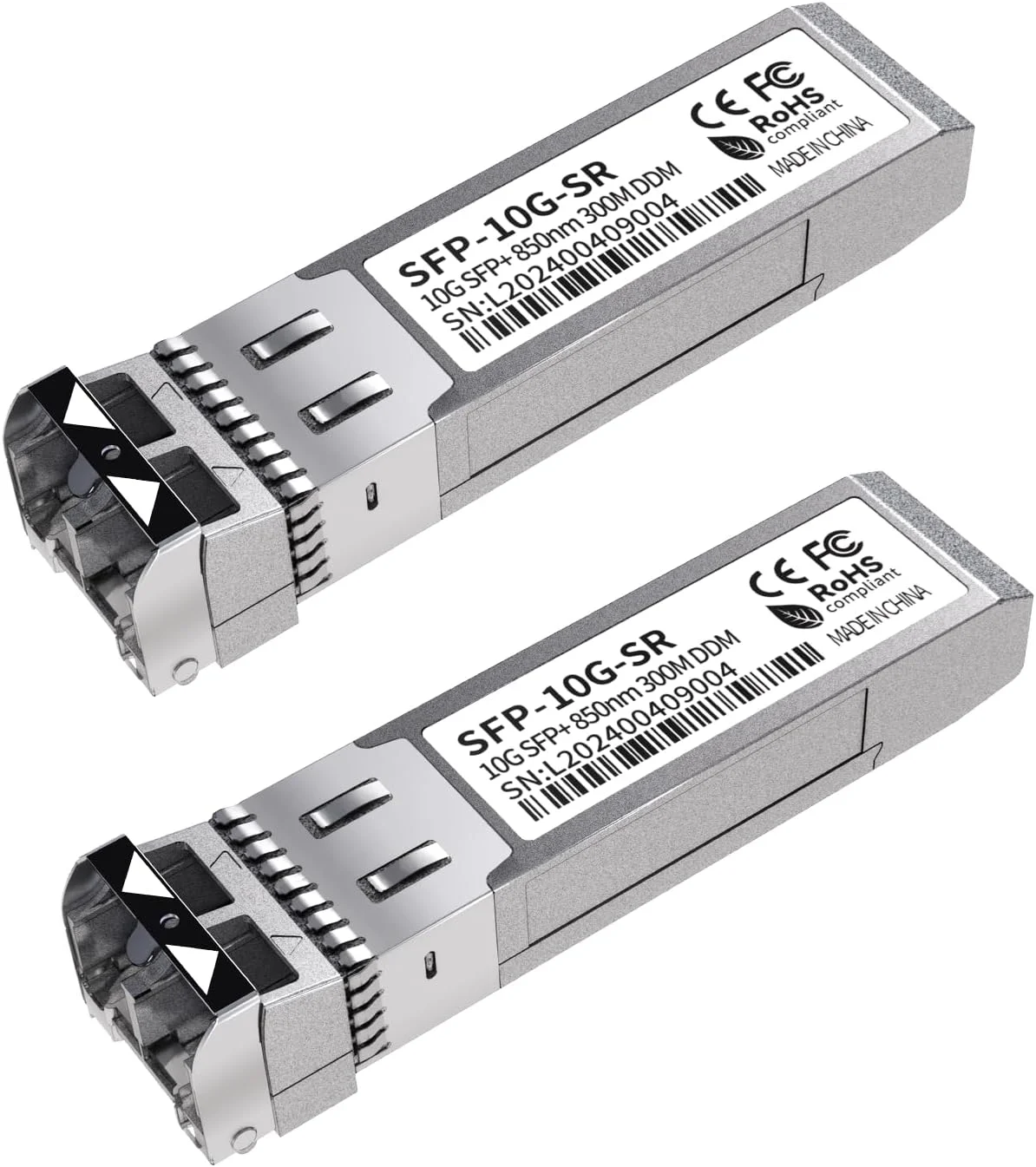 فرستنده و گیرنده GESD 2PCS 10G Sfp LC MMF300m 10GBase-SR SFP+، 10G 850nm MMF، تا 300 متر، سازگار با Cisco SFP-10G-SR، Meraki MA-SFP-10GB-SR، Ubiquiti UF-MM-10G، Mikrotik، Netgear، D-Link