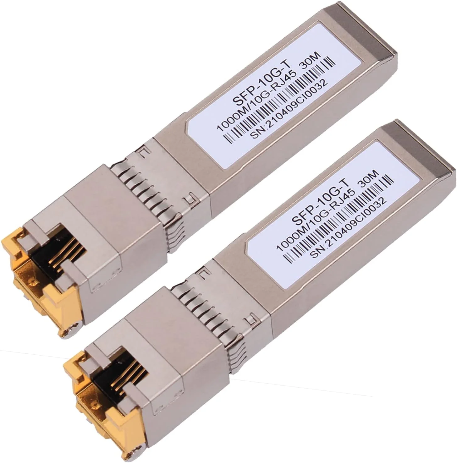 ماژول مسی SFP+ RJ45 دو عددی GESD با سرعت 1.25/2.5/5/10G - تا 30 متر با سازگاری CAT.6a/7 برای سیسکو، یوبیکیوتی، نت گیر، دی-لینک، سوپرمیکرو، تی پی-لینک، میکروتیک، یونیفای و غیره، فرستنده و گیرنده SFP 10GBase-T