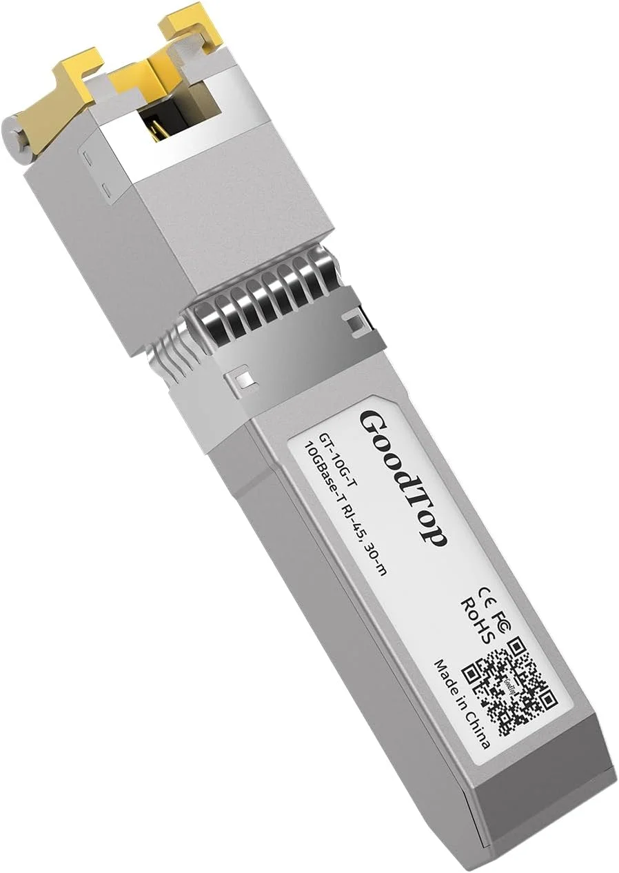 فرستنده و گیرنده مسی 10G SFP+، ماژول 10GBase-T SFP+ RJ45، SFP+ به اترنت، نصب آسان، قابلیت تعویض سریع، انطباق پذیر 1G/2.5G/10G، GT-10G-T