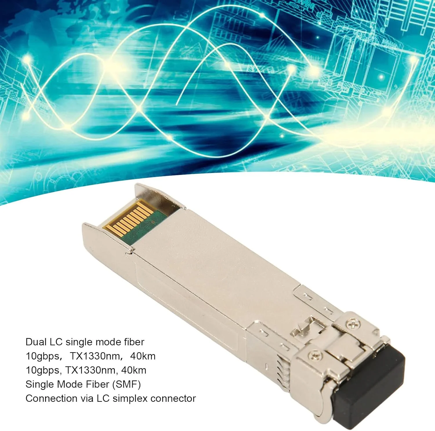 فرستنده و گیرنده نوری GOWENIC 10GBase SFP تک حالته، ماژولار دوگانه LC SFP به اترنت، تا 40 کیلومتر، فرستنده و گیرنده نوری TX1330nm با پشتیبانی از DDM برای سوئیچ ها و روترهای فیبر نوری