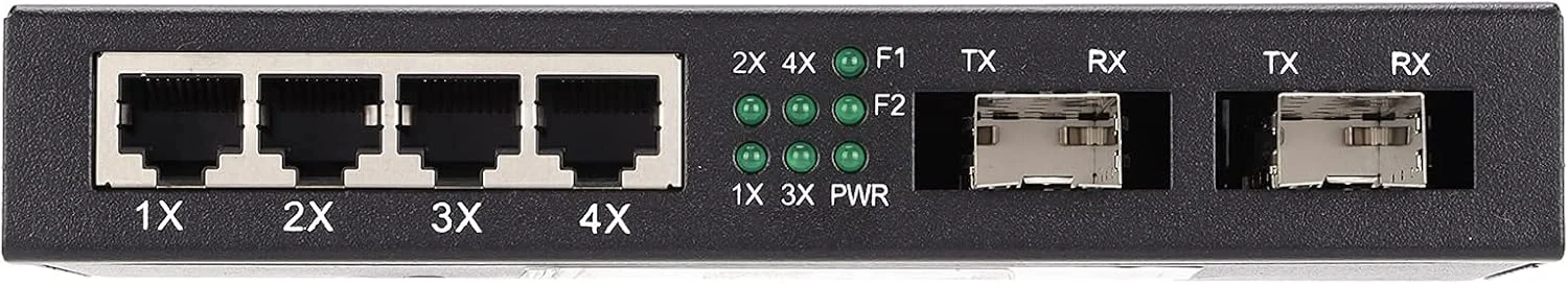 مبدل رسانه اترنت گیگابیتی تک حالته، SFP SC فیبر 2 پورت 1000Base-SXLX به 4 پورت RJ45 10/100/1000 شبکه ماژول فرستنده و گیرنده حسگر خودکار