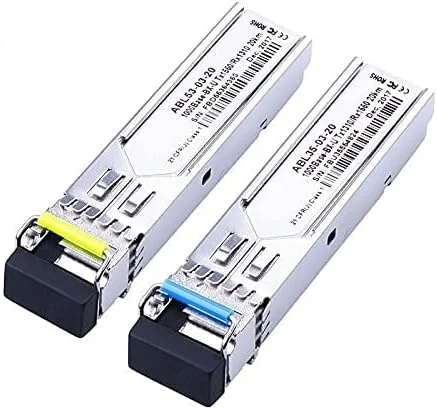ماژول فرستنده و گیرنده هانوتک 1.25G DDM SFP BiDi Tx1310/Rx1550، انتقال تا 20 کیلومتر بر روی فیبر نوری LC SMF تکی / برای مبدل های رسانه SFP (جفت)