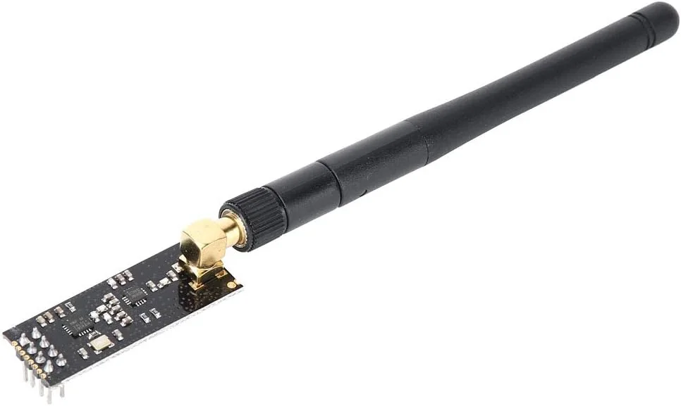 ماژول فرستنده و گیرنده بی سیم 2.4GHz NRF24L01P+PA+LNA با آنتن SMA برای ارتباطات فوق العاده دوربرد، انتقال RF پایدار، طراحی فشرده