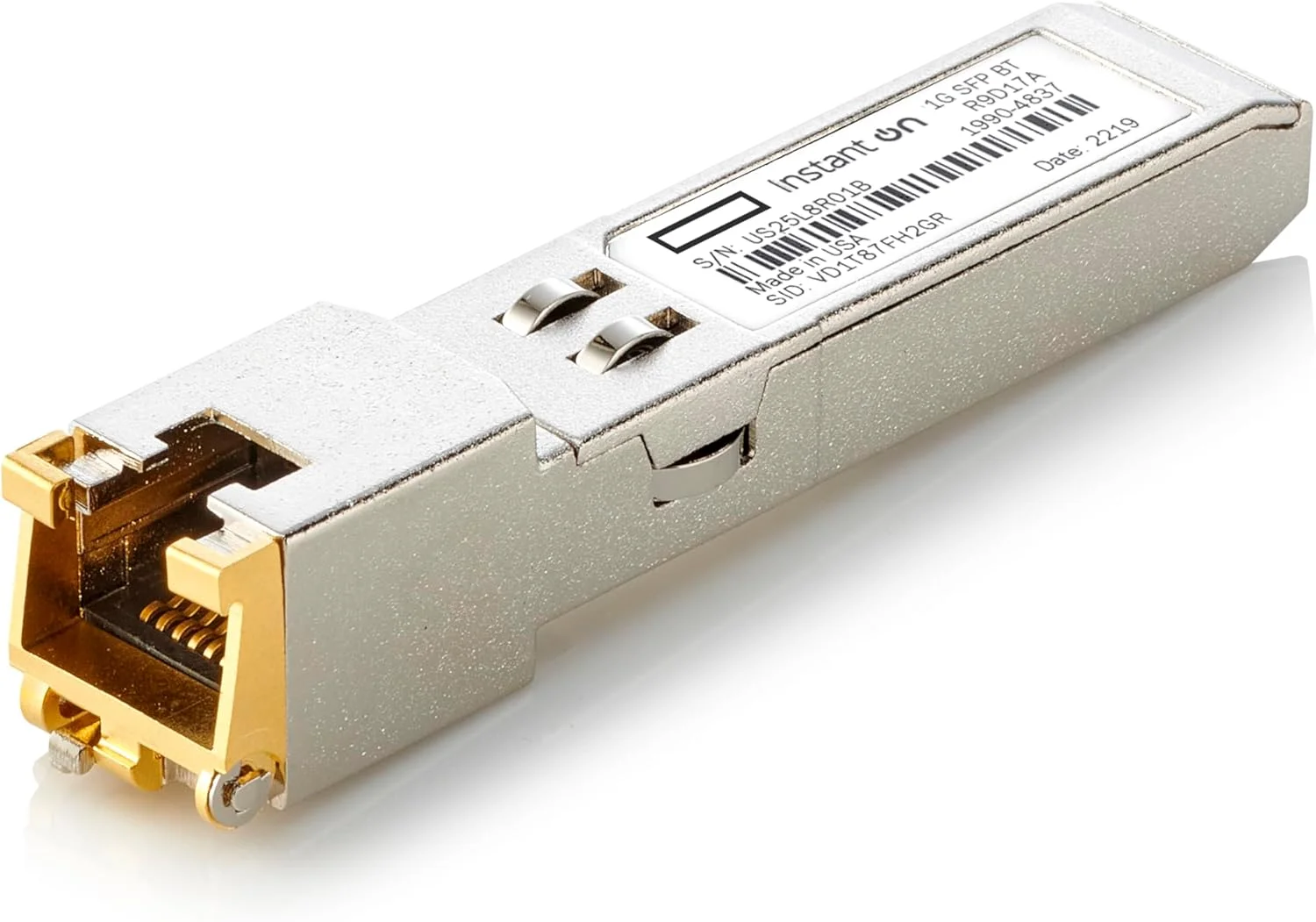 فرستنده و گیرنده Aruba a Hewlett Packard Enterprise company Instant On 1 Gigabit SFP RJ45 برای اتصالات اترنت مسی دسته 5e تا 100 متر (R9D17A)