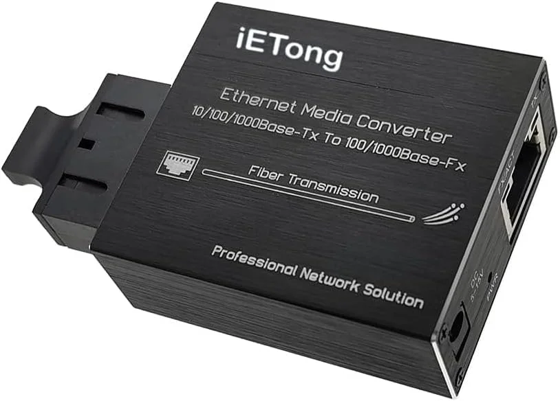 مبدل رسانه فیبر گیگابیتی کوچک iETong RJ45، 10/100/1000Base-Tx به 100/1000Base-Fx فیبر دوگانه SC تک حالته، ماژول فیبر داخلی تا 20 کیلومتر