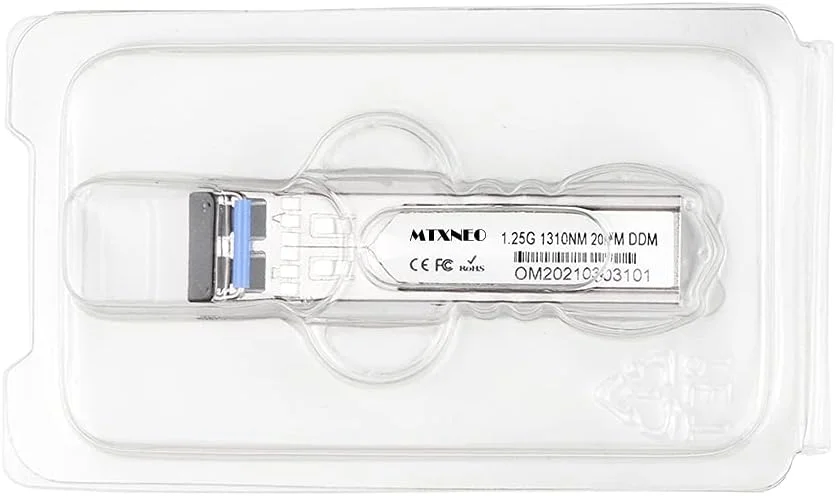 دو عدد ماژول صنعتی 1.25G SMF 1310nm 20km SFP LC فرستنده و گیرنده فیبر 1000Base-LX/LH برای سیسکو GLC-LH-SMD، مراکی، یوبیکویتی، تی‌پی‌-لینک، نت‌گیر، میکروتیک و غیره با دمای کاری -40 تا 75 درجه سانتیگراد