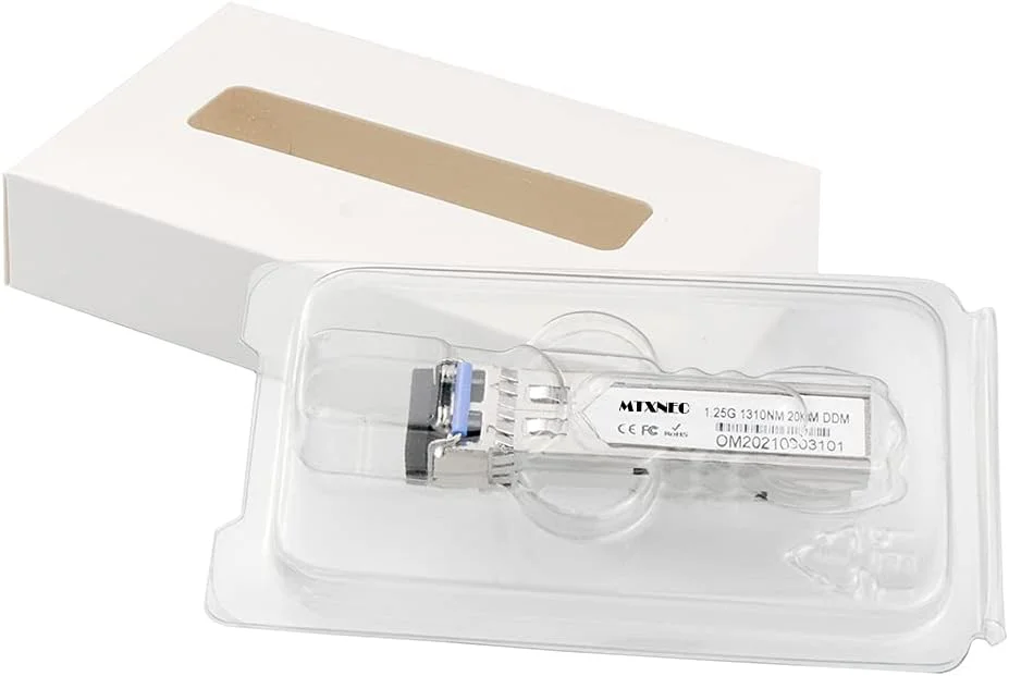 دو عدد ماژول صنعتی 1.25G SMF 1310nm 20km SFP LC فرستنده و گیرنده فیبر 1000Base-LX/LH برای سیسکو GLC-LH-SMD، مراکی، یوبیکویتی، تی‌پی‌-لینک، نت‌گیر، میکروتیک و غیره با دمای کاری -40 تا 75 درجه سانتیگراد