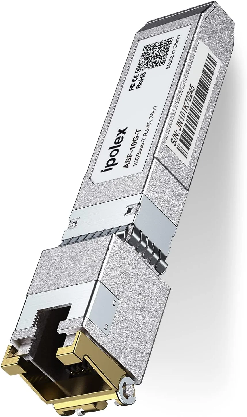 فرستنده و گیرنده مسی 10G SFP+ RJ45 آیپولکس، ماژول 10GBase-T RJ-45 SFP+، سازگار با Netgear AXM765 (CAT6a/CAT7، 30 متر)