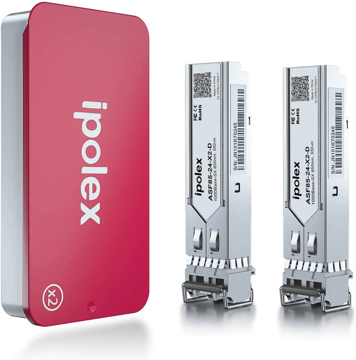 فرستنده و گیرنده آیپولکس 1.25G SFP، ماژول 1000Base-SX، فرستنده و گیرنده گیگابیتی چند حالته، 850 نانومتر LC MMF، تا 550 متر، برای سیسکو GLC-SX-MMD، یوبیکیوتی UniFi UF-MM-1G، نت گیر، میکروتیک، Qnap و غیره، بسته 2 عددی