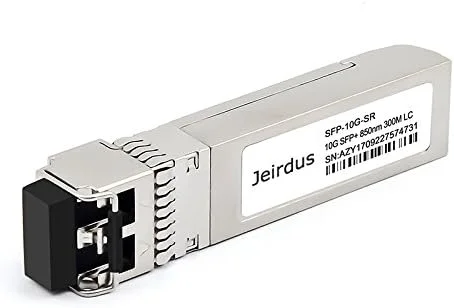 ماژول فرستنده و گیرنده سیسکو SFP-10G-SR SFP+، SFP SR با سرعت 10 گیگابیت بر ثانیه، 10GBase-SR (MMF، 850 نانومتر، 300 متر، LC)