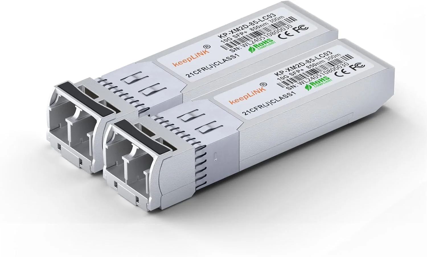 ماژول فرستنده و گیرنده چند حالته keepLiNK 10Gb SFP+ SR با سازگاری قوی، ماژول فیبر نوری 10GBase-SR SFP+، کانکتور LC دوتایی، 850 نانومتر، 300 متر