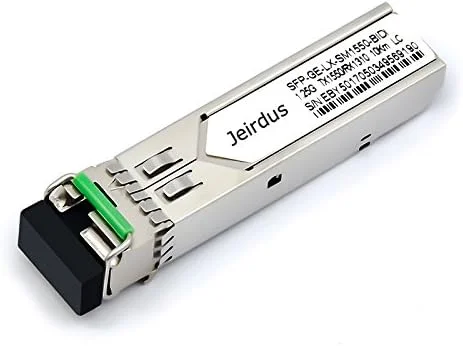 ماژول فرستنده و گیرنده فیبر نوری 1.25G SFP مدل BIDI WDM با کانکتور LC سینگلکس، 20 کیلومتر، طول موج 1310/1550 نانومتر (یک جفت) سازگار با TP-LINK TL-SM321A و TL-SM321B از برند Jeirdus