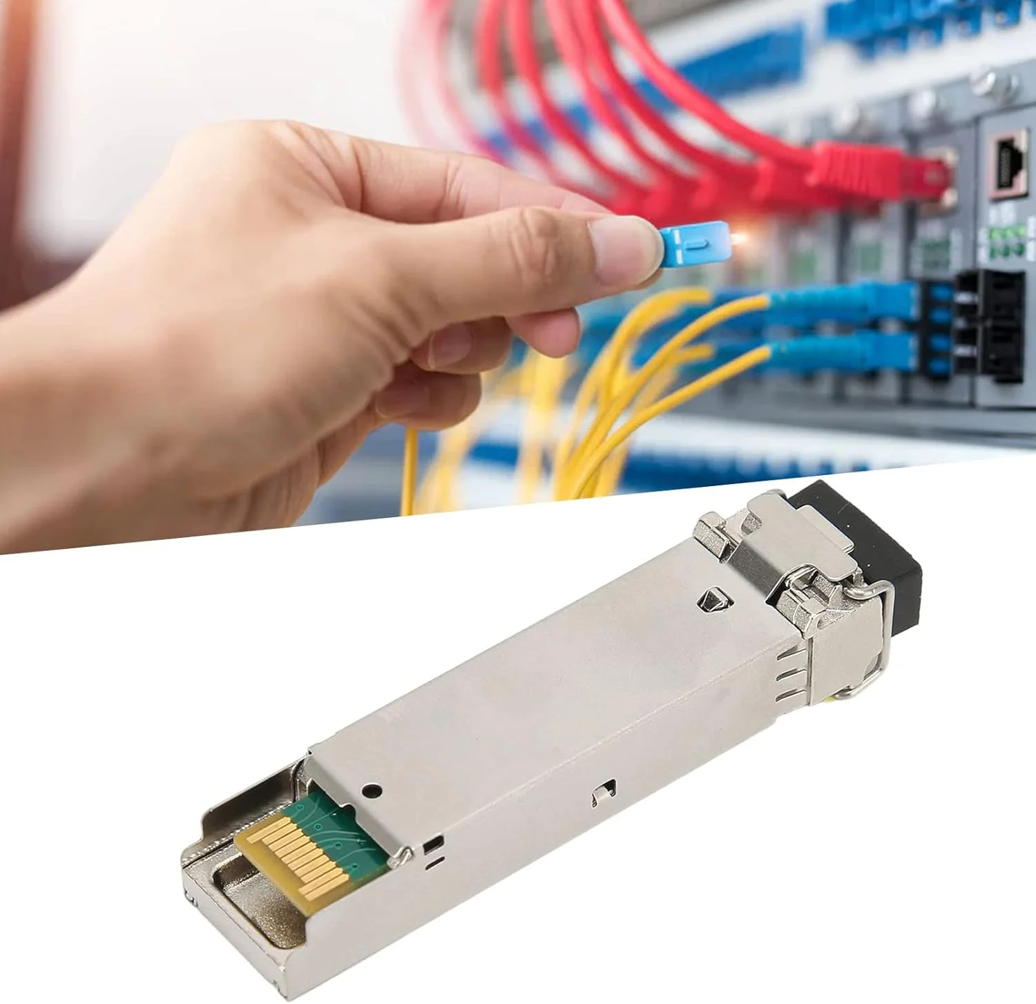 فرستنده و گیرنده نوری KOSDFOGE 1.25G SFP، سرعت 1.25 گیگابیت بر ثانیه، TX1550 RX1310 نانومتر، فیبر تک حالته 40 کیلومتر، آلیاژ روی، پشتیبانی از DDM، ماژول نوری SFP GE LX40 SM1550 BIDI برای روتر سوییچ