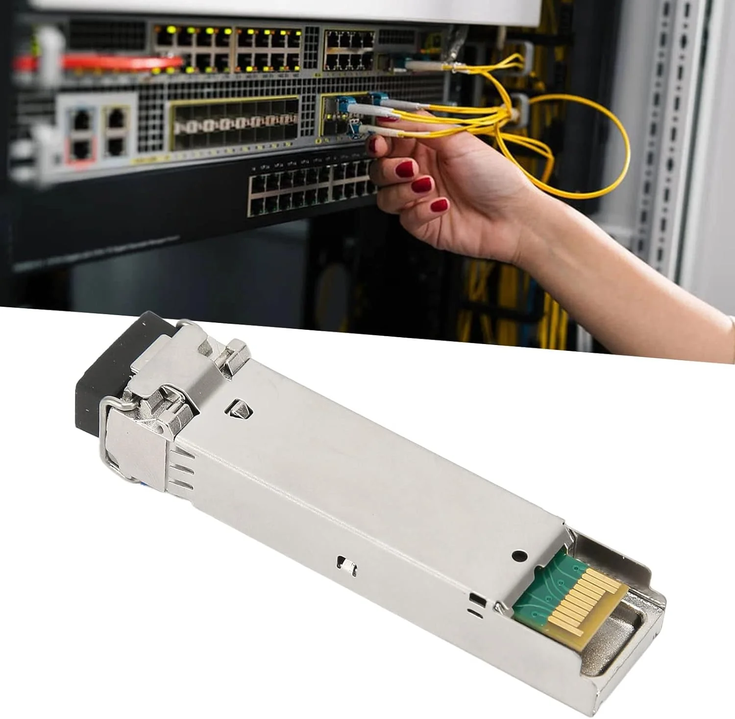 فرستنده و گیرنده SFP 1.25G، آلیاژ روی 1.25 گیگابیت بر ثانیه RX1550 TX1310nm فیبر تک حالته SFP ماژول نوری SFP GE LX60 SM1310 BIDI برای سوئیچ فیبر روتر سرور