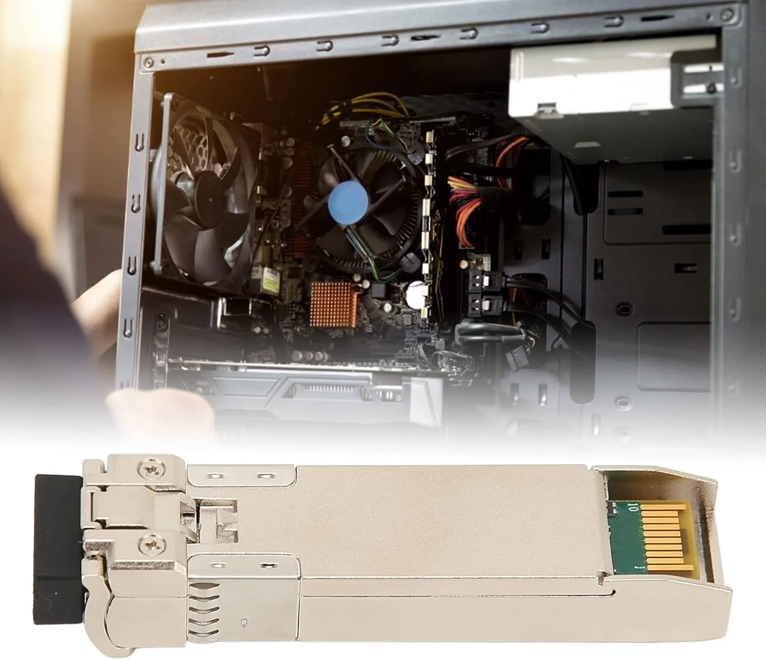 ماژول نوری KOSDFOGE SFP، ماژول تکی 10G TX1330nm 10KM LC، فرستنده و گیرنده ماژول نوری گیگابیتی برای روتر سوئیچ فیبر