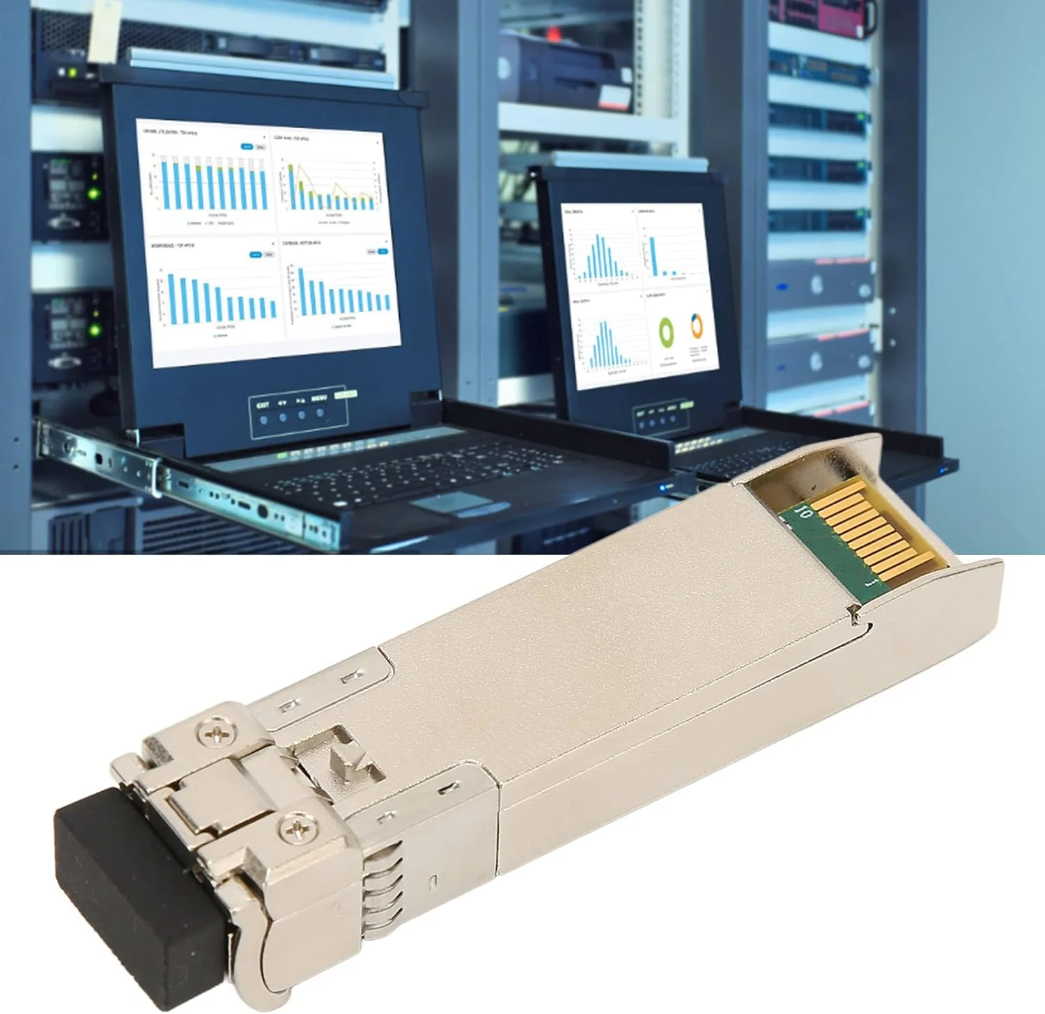ماژول نوری KOSDFOGE SFP، ماژول تکی 10G TX1330nm 10KM LC، فرستنده و گیرنده ماژول نوری گیگابیتی برای روتر سوئیچ فیبر