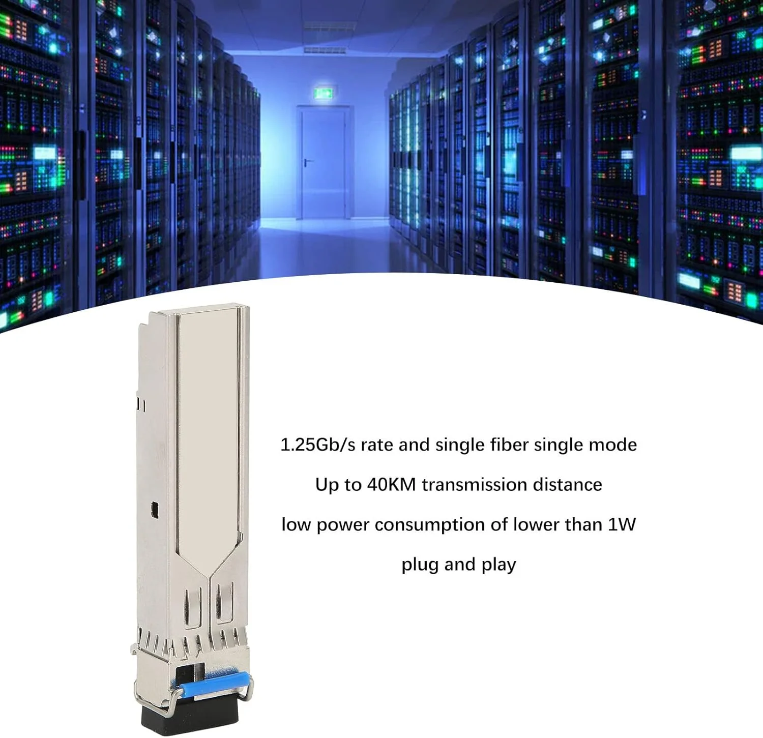 فرستنده و گیرنده فیبر نوری 1.25G SFP، LC سینگل مود، 1.25 گیگابیت بر ثانیه RX1550 TX1310nm 40km آلیاژ روی SFP GE LX40 SM1310 BIDI با پشتیبانی از DDM SFP ماژول نوری برای روتر سوییچ