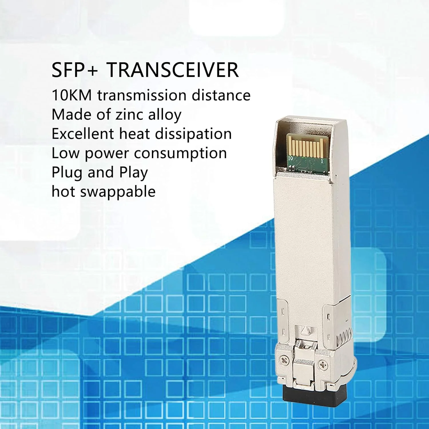 ماژول SFP، 10G تک حالته تک فیبر TX1270nm فاصله انتقال 10 کیلومتر آلیاژ روی SFP فرستنده و گیرنده نوری 10G برای سوئیچ های فیبر، روترها، کارت های شبکه