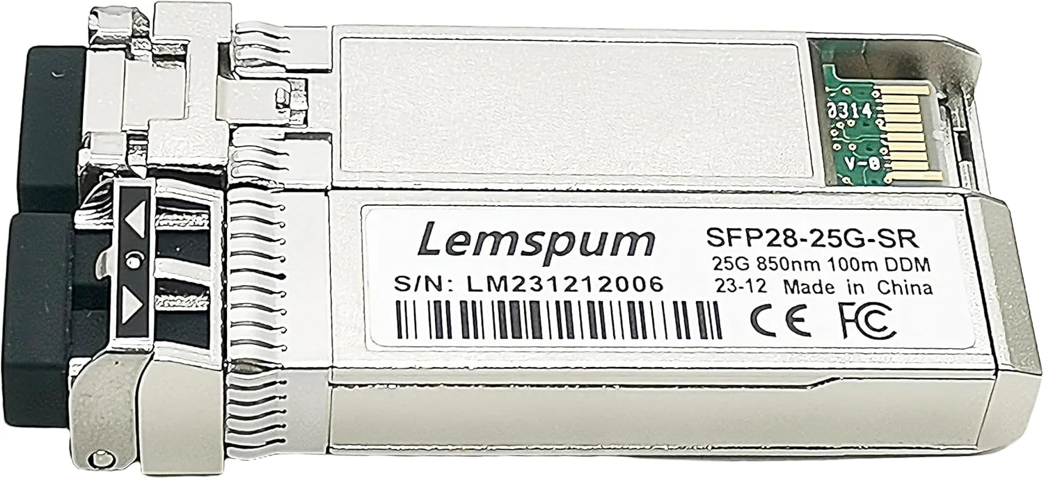 فرستنده و گیرنده نوری 25GBase-SR Multimode SFP+، ماژول فرستنده و گیرنده نوری 25G SFP28 850nm 100m DOM Duplex LC MMF سازگار با Intel E25GSFP28SR (تک بسته، 25GBase-SR|100m)