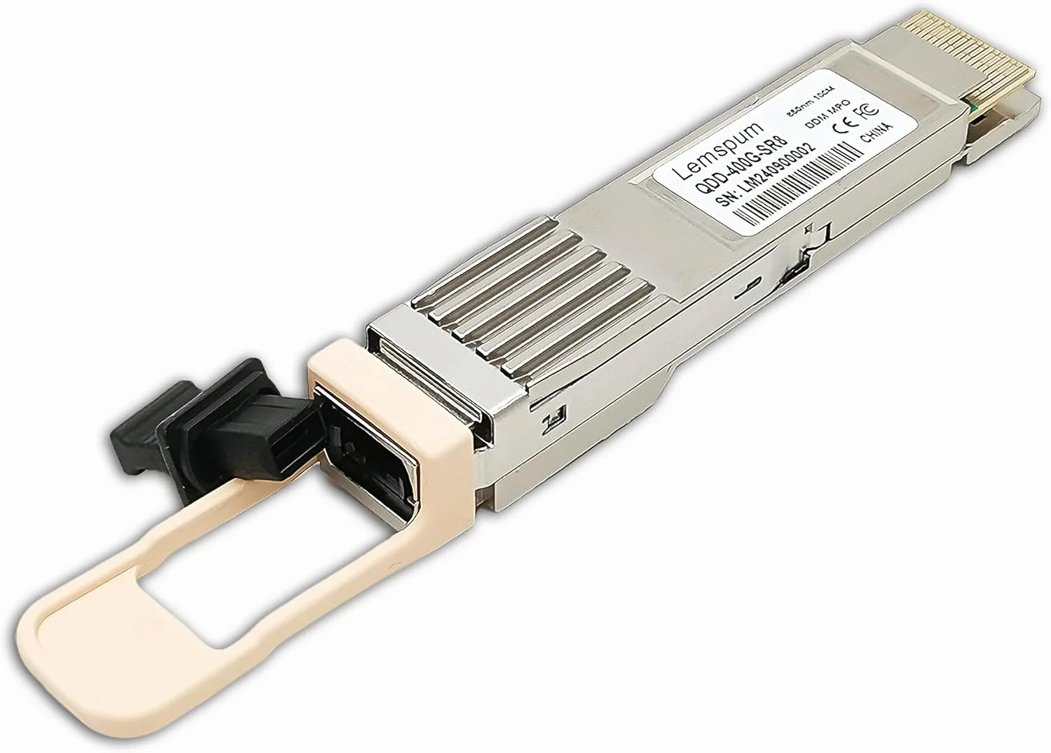 ماژول فرستنده و گیرنده نوری چند حالته Lemspum QDD-400G-SR8 400Gb QSFP-DD 400GBASE-SR8 PAM4 850nm 100m DOM MPO-16/APC MMF، پشتیبانی از 2 x 200G-SR4 و 8 x 50G-SR